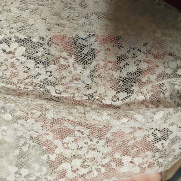 Jessica McLintock Gunnies Victorian Corset  Style Lace Pearl Button Blouse - Picture 8 of 11